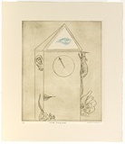 Artist: b'Blackman, Charles.' | Title: b'Hickory Dickory Dock.' | Date: c.1978 | Technique: b'etching, printed in colour with plate-tone'