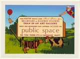 Artist: ROBERTSON, Toni | Title: Only big business can afford access to public space | Date: 1977 | Technique: screenprint, printed in colour, from multiple stencils | Copyright: © Toni Robertson