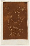 Artist: Bell, George.. | Title: (Chicken and bee). | Technique: linocut, printed in brown ink, from one block