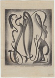 Artist: b'Hinder, Frank.' | Title: b'Strange annunciation' | Date: 1945 | Technique: b'lithograph, printed in black ink, from one stone'