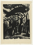 Artist: AMOR, Rick | Title: Holland Park. | Date: 1987 | Technique: woodcut, printed in black ink, from one block