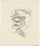 Artist: bO'Harris, Pixie | Title: b'Bookplate: Terence Michael Clune' | Date: (1930s) | Technique: b'lineblock'