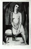 Artist: b'Armstrong, Ian.' | Title: b'Seated woman.' | Date: 1955 | Technique: b'etching and aquatint printed in black ink (from one  plate)'