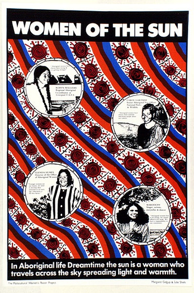 Artist: b'Gidgup, Margaret.' | Title: b'Women of the sun' | Date: 1988 | Technique: b'screenprint, printed in colour, from multiple stencils'