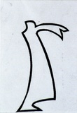 Artist: Waller, Christian. | Title: not titled [Simplistic winged? female form]. | Date: c.1931 | Technique: engraved lino block