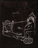 Artist: BOYD, Arthur | Title: Plate 130: Jonah page 101. Death and Jonah talk. | Date: 1972-73 | Technique: etched plate | Copyright: This work appears on screen courtesy of Bundanon Trust