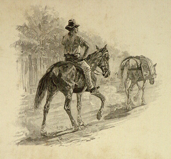 Artist: b'Mahoney, Frank.' | Title: b'Chinese milkman, Cooktown' | Date: 1886-88 | Technique: b'wood-engraving, printed in black ink, from one block'