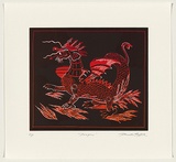 Title: b'Dragon' | Date: 2008 | Technique: b'linocut, printed in colour, from multiple blocks; embossed'