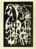 Artist: b'French, Len.' | Title: b'(The albatrosses).' | Date: (1955) | Technique: b'lithograph, printed in black ink, from one plate' | Copyright: b'\xc2\xa9 Leonard French. Licensed by VISCOPY, Australia'