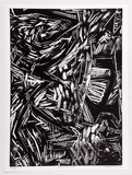 Artist: Gardiner, Ian. | Title: Morning run. | Date: 1988 | Technique: woodcut, printed in black ink, from one block