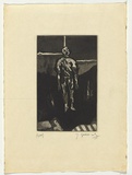 Artist: SELLBACH, Udo | Title: (Man hanging) | Date: 1965 | Technique: etching and aquatint printed in black ink, from one plate