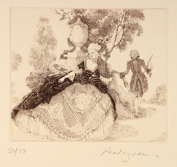 Artist: b'FEINT, Adrian' | Title: b'Rendezvous.' | Date: 1923 | Technique: b'etching, printed in black ink, from one plate' | Copyright: b'Courtesy the Estate of Adrian Feint'