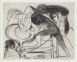 Artist: b'BOYD, Arthur' | Title: bPotter, potter's wheel and smoking chimney. | Date: (1968-69) | Technique: b'etching, printed in black ink, from one plate' | Copyright: b'Reproduced with permission of Bundanon Trust'