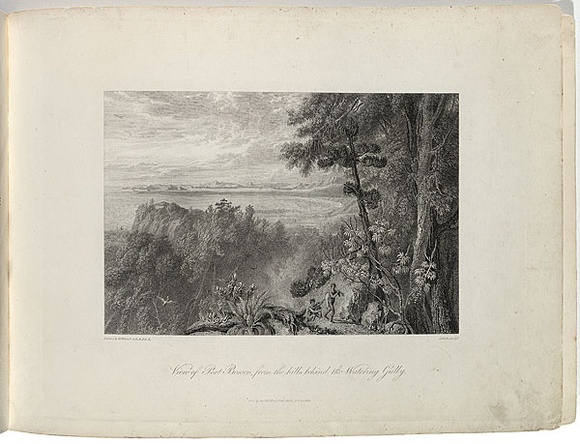 Title: View of Port Bowen, from the hills behind the Watering Gully. | Date: 1814 | Technique: engraving, printed in black ink, from one copper plate