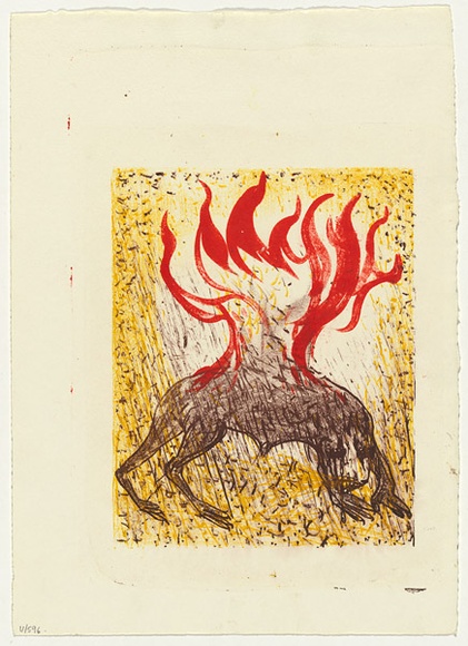 Artist: b'BOYD, Arthur' | Title: b'(Beast on fire).' | Date: 1960-70 | Copyright: b'Reproduced with permission of Bundanon Trust'