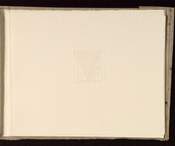 Artist: b'Mann, Gillian.' | Title: b'(Embossed triangle).' | Date: 1981 | Technique: b'etching, printed in black ink, from one plate'