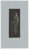 Artist: b'WILLIAMS, Fred' | Title: b'Usherette' | Date: 1955-56 | Technique: b'etching, aquatint and foulbiting, printed in black ink, from one zinc plate' | Copyright: b'\xc2\xa9 Fred Williams Estate'