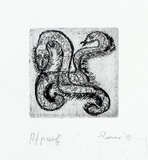 Artist: b'SHEARER, Mitzi' | Title: b'not titled' | Date: 1991 | Technique: b'etching, printed in black ink with plate-tone, from one plate'