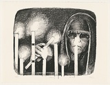 Artist: Kelly, William. | Title: Mother mourning. | Date: 1988-93 | Technique: screenprint, printed in black ink, from one stencil