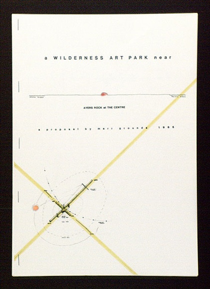 Artist: b'Grounds, Marr.' | Title: b'A wilderness art park near Ayers Rock at the centre. A book containing [8 pp], 2 illustrations and [3 pp] of text.' | Date: 1985 | Technique: b'photocopy; hand-coloured'