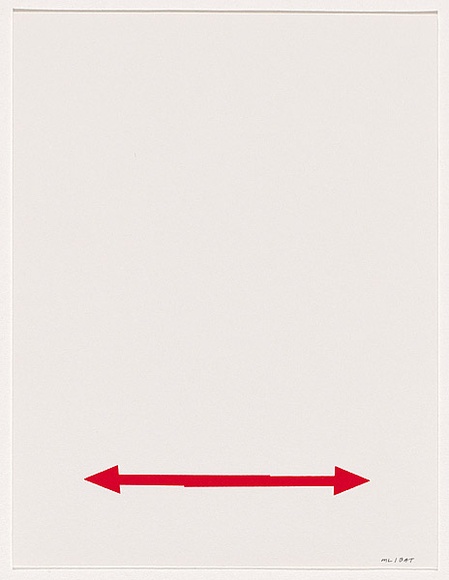 Artist: b'LEXIER, Micah' | Title: b'Untitled [Red arrow (double ended)]' | Date: 2005 | Technique: b'screenprint, printed in colour, from two stencils'