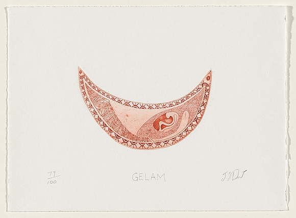 Artist: b'Dow, James.' | Title: b'Gelam.' | Date: 2006 | Technique: b'etching, printed in red ink, from one plate'