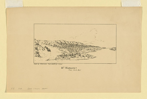 Title: b'Mt Margaret from south west' | Date: c.1895 | Technique: b'lithograph, printed in black ink, from one stone'