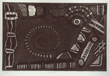 Artist: b'Couzens, Vicki.' | Title: b'Pernmeeyal' | Date: 1999, August | Technique: b'etching and aquatint, printed in black ink, from one plate' | Copyright: b'\xc2\xa9 V. Couzens'