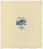 Title: b'Colophon: [rocks]' | Date: 1989 | Technique: b'etching, printed in blue ink, from one plate'