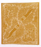 Artist: b'Marika, Banduk.' | Title: b'Yams and waterlilies' | Date: 1985 | Technique: b'linocut, printed in yellow ink, from one block'