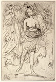 Artist: Conder, Charles. | Title: The cloak. | Date: c.1906 | Technique: etching, printed in black ink with plate-tone, from one plate