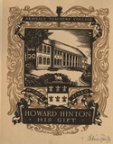 Artist: FEINT, Adrian | Title: Bookplate: Armidale Teachers' College, Howard Hinton, his gift. | Date: (1938) | Technique: wood-engraving, printed in colour, from two blocks | Copyright: Courtesy the Estate of Adrian Feint
