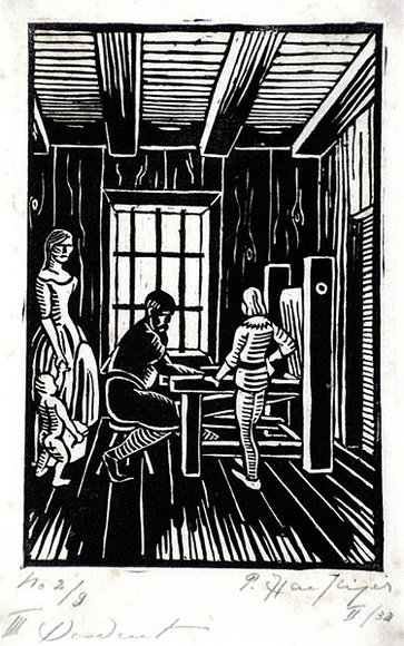 Artist: Haefliger, Paul. | Title: Illustration for Oscar Wilde tale | Date: 1931-33 | Technique: woodcut, printed in black ink, from one block