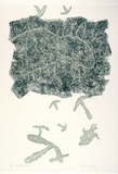 Artist: b'KING, Grahame' | Title: b'Mootwingee V' | Date: 1982 | Technique: b'lithograph, printed in colour, from two stones [or plates]'