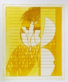 Artist: b'BALDESSIN, George' | Title: b'Red and black.' | Date: 1966 | Technique: b'etching and aquatint, printed in yellow ink, from one plate'