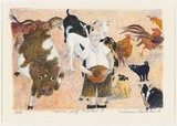 Artist: b'Robinson, William.' | Title: b'Farm self portrait V' | Date: 2004 | Technique: b'lithograph, printed in colour, from multiple stones'