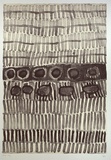 Artist: WARLAPINNI, Freda | Title: Body painting | Date: 2001, January | Technique: lithograph, printed in black and yellow ink, from two stones | Copyright: © Freda Warlapinni, Jilamara Arts and Craft