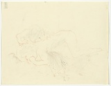 Artist: BOYD, Arthur | Title: Two figures. | Date: 1960-70 | Technique: transfer drawing | Copyright: Reproduced with permission of Bundanon Trust