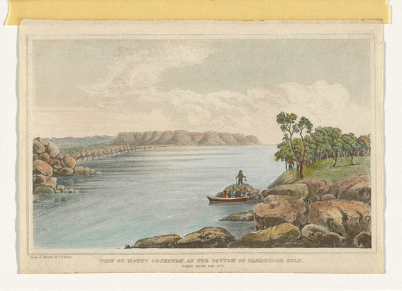 Title: View of Mount Cockburn at the bottom of Cambridge Gulf, Taken from the Gut. | Date: 1825 | Technique: engraving, printed in black ink, from one copper plate; hand-coloured [at a later date?]