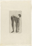 Artist: b'Dickerson, Robert.' | Title: b'Stooping figure.' | Date: 1977 | Technique: b'etching and aquatint, printed in black ink, from one zinc plate'