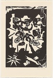 Artist: b'White, Susan Dorothea.' | Title: b'Massacre' | Date: 1989 | Technique: b'woodcut, printed in black ink, from one block'