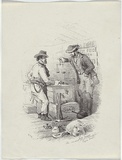 Artist: GILL, S.T. | Title: Gold buyer, the market price discussed, Eagle Hawk. | Date: 1852 | Technique: lithograph, printed in black ink, from one stone