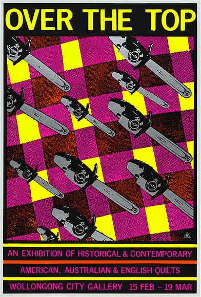 Artist: b'REDBACK GRAPHIX' | Title: b'Over the top.' | Date: 1983, before 15 February | Technique: b'screenprint, printed in colour, from four stencils' | Copyright: b'\xc2\xa9 Michael Callaghan'