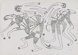 Artist: b'Kauage, Mathias.' | Title: b'Cowboys' | Date: 1969 | Technique: b'screenprint, printed in black, from one screen'