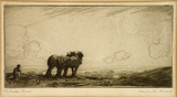 Artist: b'Herbert, Harold.' | Title: b'The broken plough' | Date: c.1923 | Technique: b'etching, printed in warm black ink with plate-tone, from one plate'