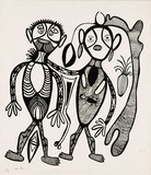 Artist: Man, John. | Title: not titled [man and pregnant woman] | Date: c.1975 | Technique: screenprint, printed in black ink, from one screen