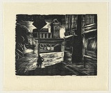 Artist: b'AMOR, Rick' | Title: b'Inner suburb.' | Date: 1991 | Technique: b'woodcut, printed in black ink, from one block'