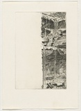 Artist: ARNOLD, Raymond | Title: not titled [waterfall in black]. | Date: 1992 | Technique: etching, printed in black ink, from one plate