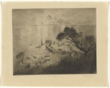 Artist: Boyd, Penleigh. | Title: The jetty. | Date: c.1921 | Technique: drypoint, printed in warm black ink with plate-tone, from one  plate