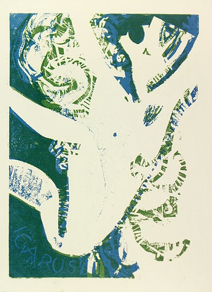 Artist: b'Stringer, John.' | Title: b'Icarus.' | Date: c.1963 | Technique: b'linocut, printed in colour, from multiple blocks'